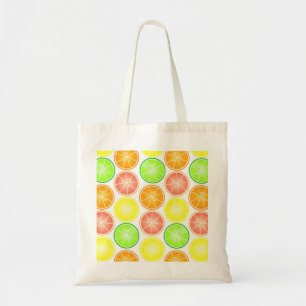 Citrus Fruit Print - Lemon Lime Orange Grapefruit Tote Bag