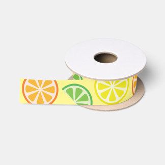 Citrus Fruit Slice Lemon Lime Orange Ribbon Satin Ribbon