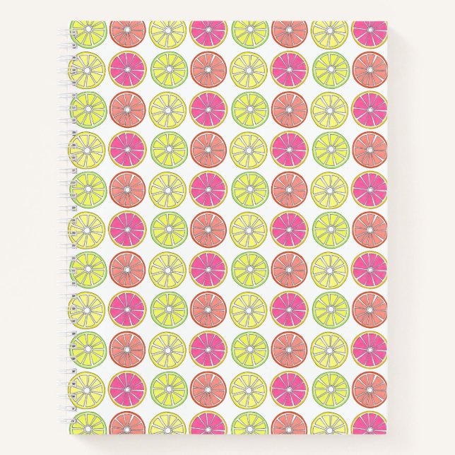 Citrus Fruit Slice Orange Lemon Lime Grapefruit Notebook (Front)