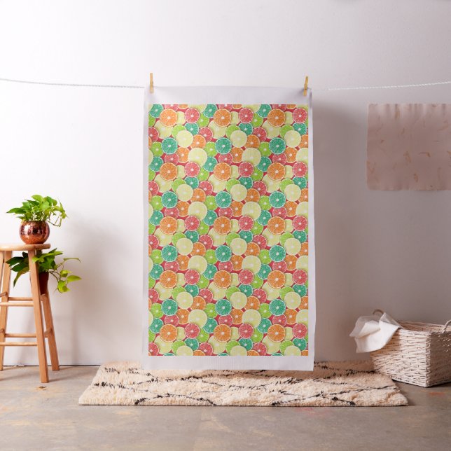 Citrus fruit slices pop art 2 fabric (In Situ)