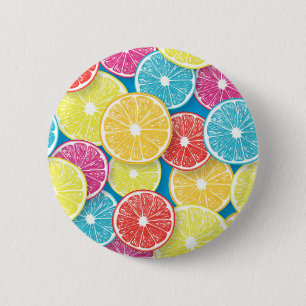 Citrus fruit slices pop art 2 inch round button