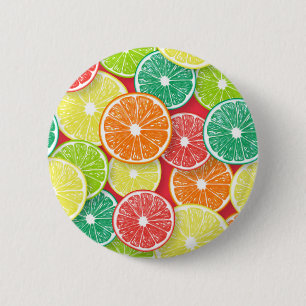 Citrus fruit slices pop art 2 inch round button