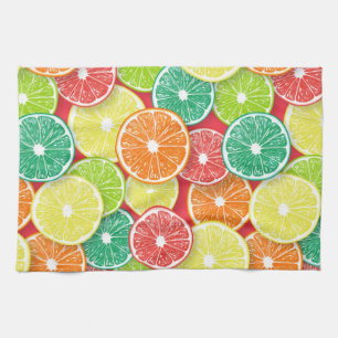 Citrus fruit slices pop art 2 kitchen towel
