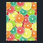 Citrus fruit slices pop art 2 poster<br><div class="desc">Hand drawn vector pattern with various slices of citrus fruit</div>