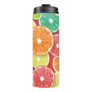 Citrus fruit slices pop art 2 thermal tumbler