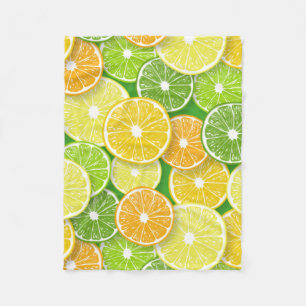 Citrus fruit slices pop art 3 fleece blanket