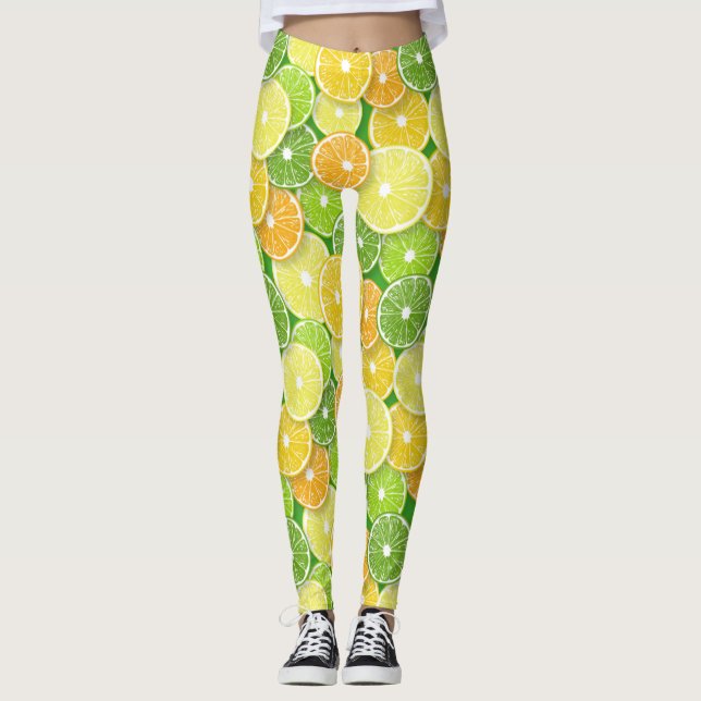 Citrus fruit slices pop art 3 leggings (Front)