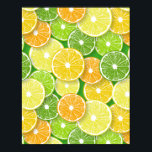 Citrus fruit slices pop art 3 poster<br><div class="desc">Hand drawn vector pattern with various slices of citrus fruit</div>