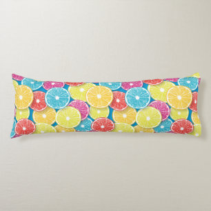 Citrus fruit slices pop art body pillow