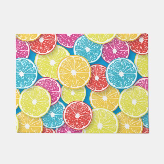 Citrus fruit slices pop art doormat (Front)