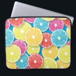 Citrus fruit slices pop art laptop sleeve<br><div class="desc">Hand drawn vector pattern with various slices of citrus fruit</div>