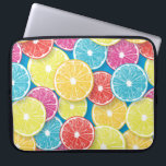 Citrus fruit slices pop art laptop sleeve<br><div class="desc">Hand drawn vector pattern with various slices of citrus fruit</div>