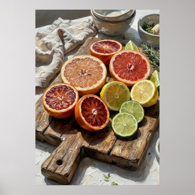 Citrus Fruit Still Life Art Print | Blood Orange L (Front)