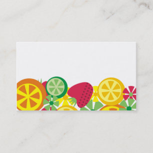 citrus fruit strawberry chef catering business car business card