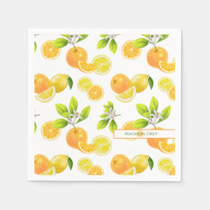 Citrus Fruits Art Oranges and Lemons Patten Napkin