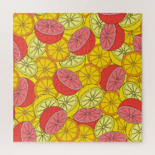 Citrus Fruits Bright Seamless Pattern Jigsaw Puzzle