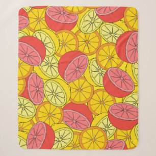 Citrus Fruits Bright Seamless Pattern Sherpa Blanket