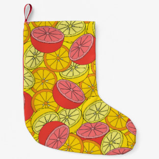 Citrus Fruits Bright Seamless Pattern Small Christmas Stocking