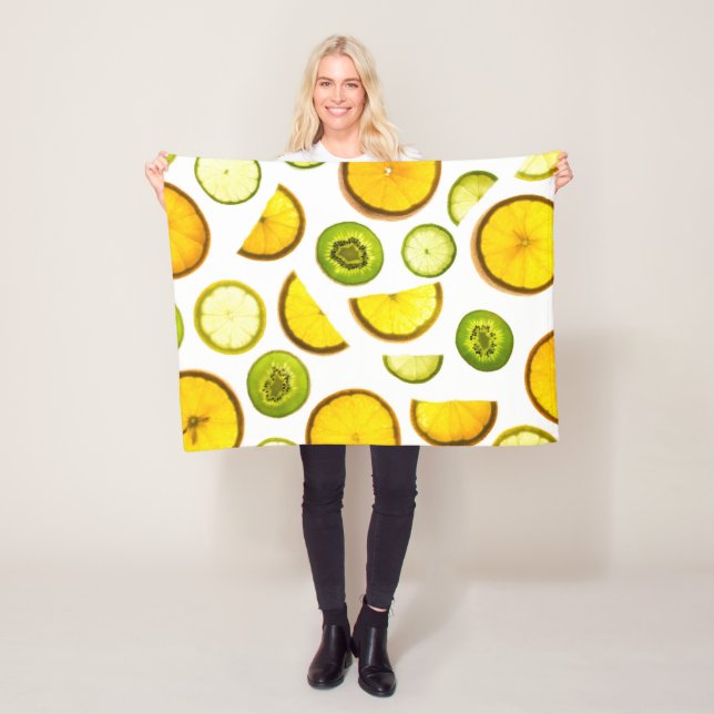 Citrus Fruits Fleece Blanket (In Situ)