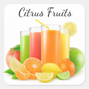 Citrus fruits juices square sticker