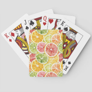 Citrus Fruits Lime Lemon Orange Grapefruit Playing Cards