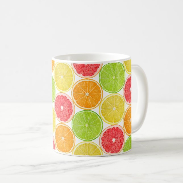 Citrus fruits pattern coffee mug (Front Right)