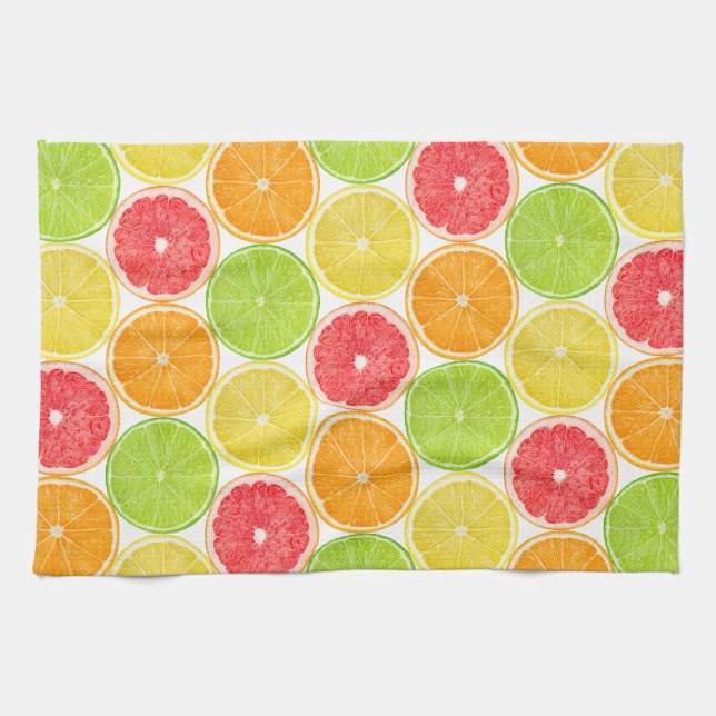Citrus fruits pattern kitchen towel (Horizontal)