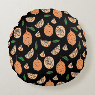 Citrus Fruits Round Pillow