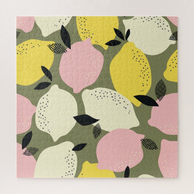 Citrus Fruits Seamless Pattern Jigsaw Puzzle (Vertical)