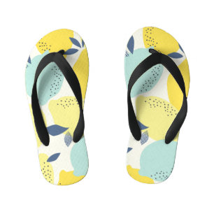 Citrus fruits, vibrant seamless pattern. kid's flip flops