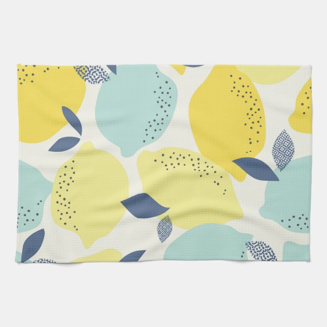 Citrus fruits, vibrant seamless pattern. kitchen towel (Horizontal)