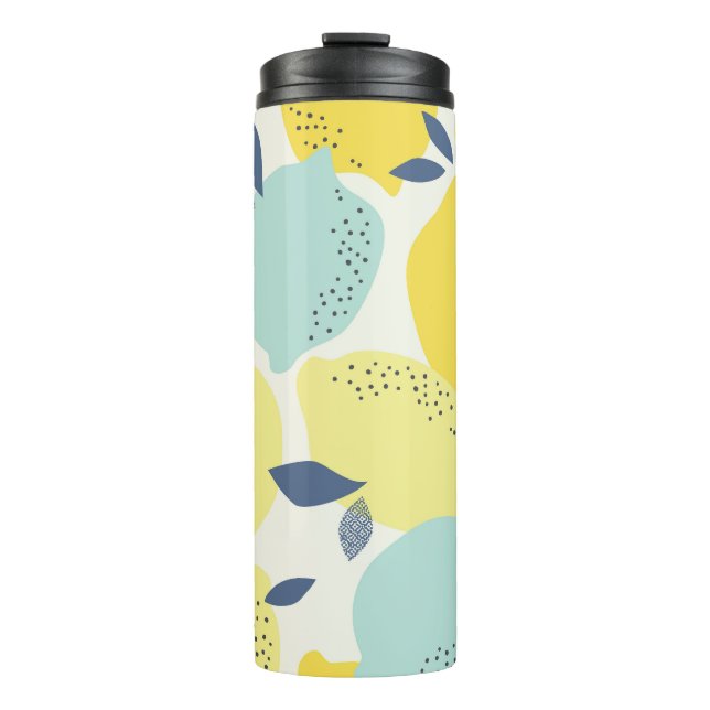 Citrus fruits, vibrant seamless pattern. thermal tumbler (Front)