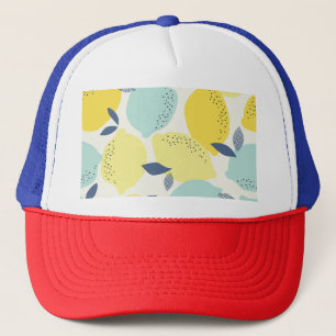 Citrus fruits, vibrant seamless pattern. trucker hat