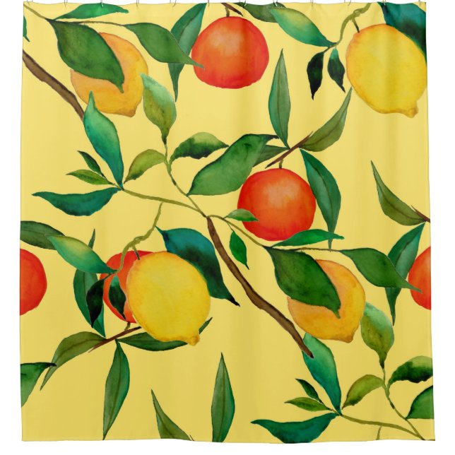 Citrus fruits, vibrant watercolor pattern. (Front)