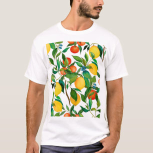Citrus fruits, vibrant watercolor pattern. T-Shirt