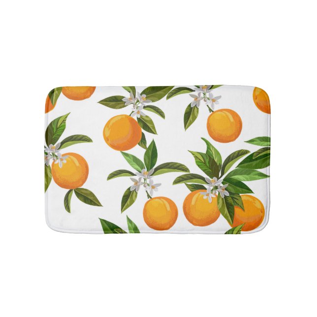 Citrus Fruits: Vintage Digital Illustration Bath Mat (Front)