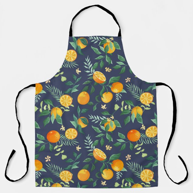 Citrus Fusion: Oranges with Tropical Flair Apron (Front)