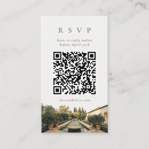 Citrus Garden Mediterranean Wedding QR RSVP Card