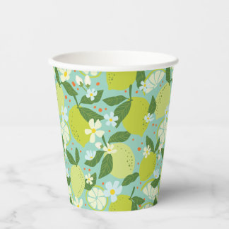 Citrus Garden Mint Green Paper Cups