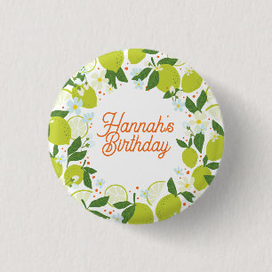 Citrus Garden Party Button - Editable Text Design