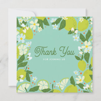 Citrus Garden Thank You Card - Mint Green Design