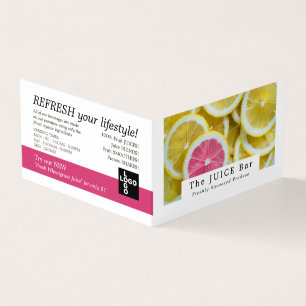 Citrus Grapefruit Slices, Juice Bar, Detailed Business Card