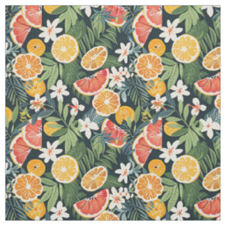 Citrus & Grapefruit Tropical Pattern Fabric