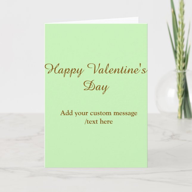 Citrus green brown happy Valentine's day simple  Card (Front)