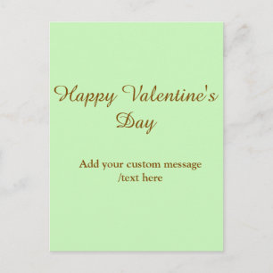 Citrus green brown happy Valentine's day simple  Postcard