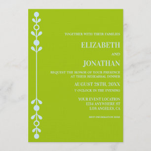Citrus Green & Coastal Blue Rehearsal Dinner Invitation