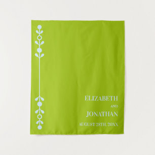 Citrus Green & Coastal Blue Wedding Tapestry