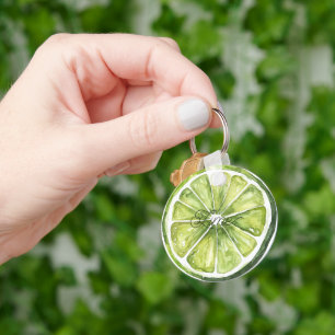 Citrus Green Lime Fruit Keychain