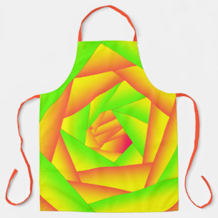 Citrus Green Orange Yellow Ombre Abstract Design  Apron