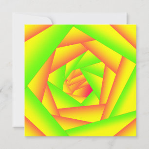 Citrus Green Orange Yellow Ombre Abstract Design  Card
